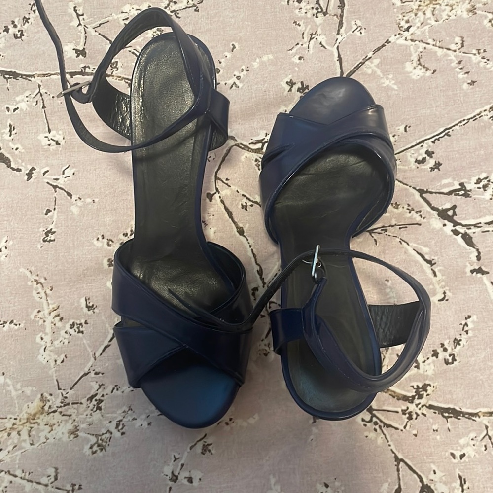 Stuart Weitzman blue platform Sandals size 10